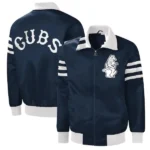Mens Chicago Cubs Navy The Captain Iii Full zip Varsity Jacket