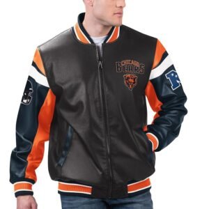 Men's G-III Sports by Carl Banks Black Chicago Bears Full-Zip Varsity Jacket
