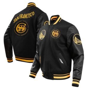 Men's Golden State Warriors Pro Standard Black City Edition Full-zip Varsity Jacket