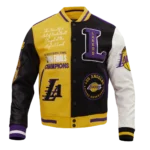 Mens Los Angeles Lakers Color Block Varsity Jacket Mens Los Angeles Lakers Color Block Varsity Jacket