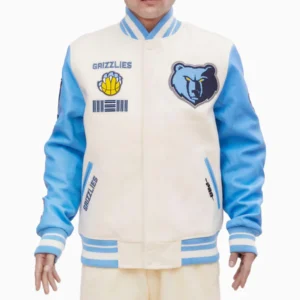 Mens Memphis Grizzlies Retro Classic Rib Wool Varsity Jacket