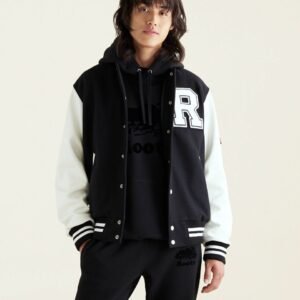 Mens Navy Blue Vintage Varsity Jacket