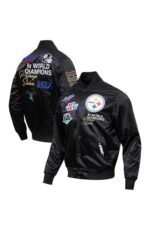 Mens Pro Standard Black Pittsburgh Steelers Satin Full-snap Varsity Jacket
