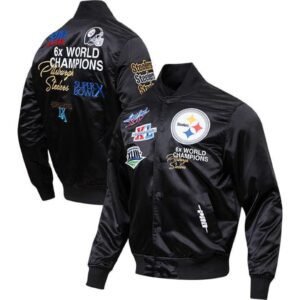 Mens Pro Standard Black Pittsburgh Steelers Satin Full-snap Varsity Jacket