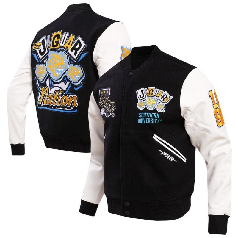 Mens Pro Standard Black Southern University Jaguars Varsity Jacket
