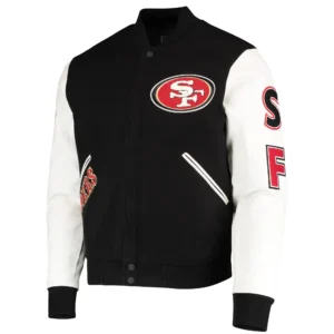 Mens Pro Standard Black/White San Francisco 49ers Logo Full-Zip Varsity Jacket