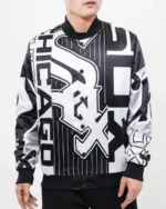 Mens Pro Standard Chicago White Sox AOP Satin Jacket Black