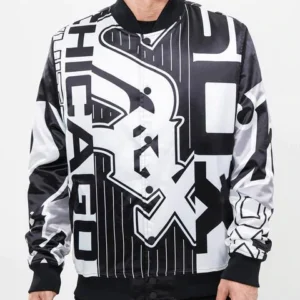 Mens Pro Standard Chicago White Sox AOP Satin Jacket Black