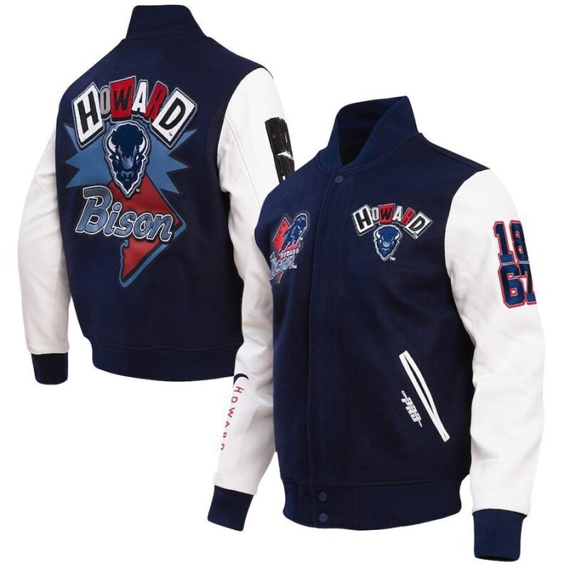 Mens Pro Standard Navy Howard Bison Varsity Jacket