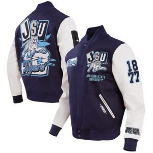 Mens Pro Standard Navy Jackson State Tigers Varsity Jacket