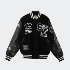 Mens Smoke Rise Seoul Black Varsity Jacket