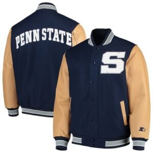 Mens Starter Navy Penn State Nittany Lions Letterman Jacket