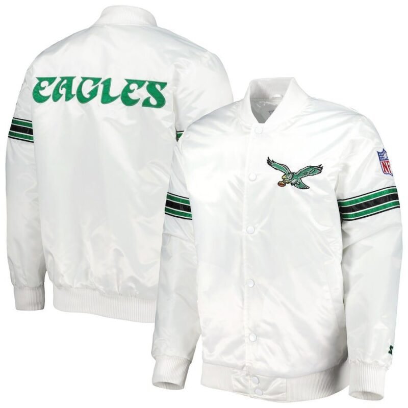 Mens Starter White Philadelphia Eagles Full-snap Jacket