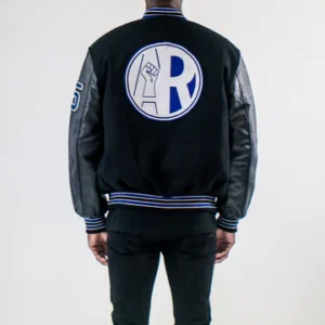 Mens simply Powerful Black And Blue Varsity Jacket