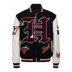 Miami Heat Wool And Leather Varsity Jacket