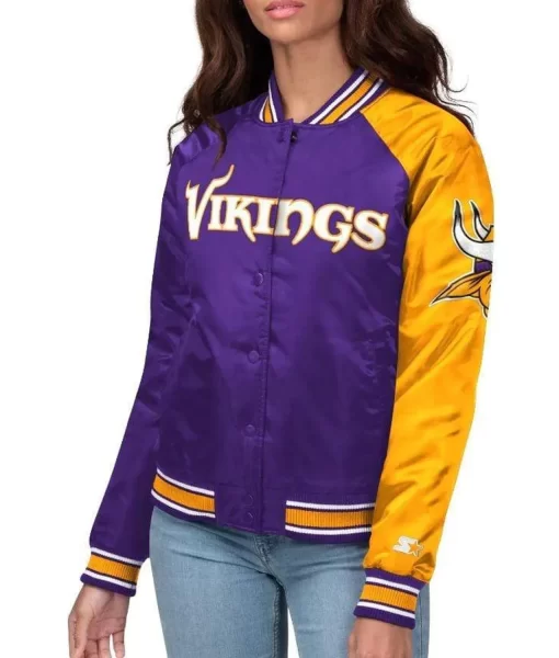 Minnesota Vikings End Zone Satin Jacket Minnesota Vikings End Zone Satin Jacket