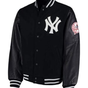 Ny Yankees Varsity Wool/leather Black Jacket