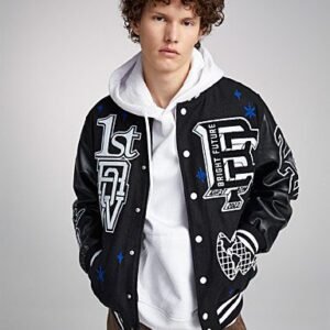 Monochrome Bright Future Varsity Jacket