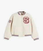 Motif-detail Signature Varsity Jacket