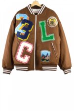 Multipatch Brown Wool Varsity And Letterman Jacket