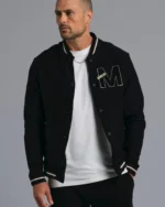 Municipal Black Wool Letterman Jacket
