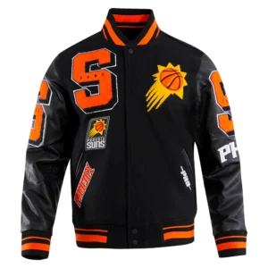 NBA Phoenix Suns Mashup Mens Rib Wool Varsity Jacket