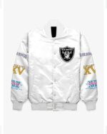 NFL Las Vegas Raiders White Satin Jacket