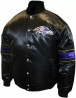 NFL Team Baltimore Ravens Black Satin Jacket