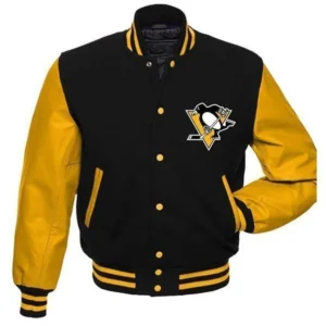 NHL Pittsburgh Penguins Varsity Black and Yellow Jacket