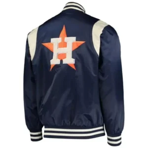 Navy Cream MLB Houston Astros Satin Jacket