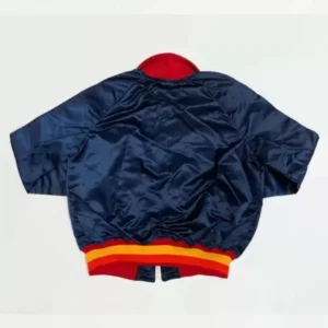 Navy Houston Astros Bomber Satin Full Zip Jacket