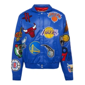 Nba Collage Vegan Leather Jacket
