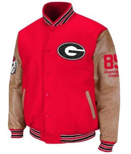 Ncaa-Georgia-Bulldog-Red-Varsity-Wool-Letterman-Jacket-1.jpg Georgia Bulldog Red Varsity Jacket