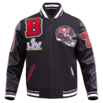 Nfl Tampa Bay Buccaneers Mashup Men's Rib Wool Varsity Jacket