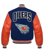 NHL Edmonton Oilers Varsity Wool/Leather Jacket