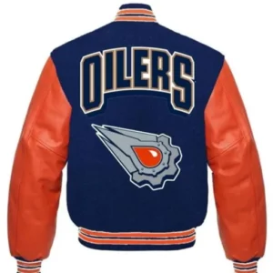 NHL Edmonton Oilers Varsity Wool/Leather Jacket