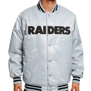 Oakland Raiders Black And White Satin Jacket
