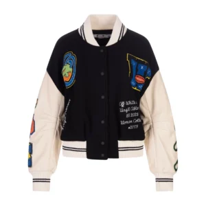 Off-white Graphic Logo Patch Varsity Jacket