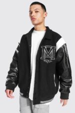 Official Man Limited Edition Black Varsity Jacket
