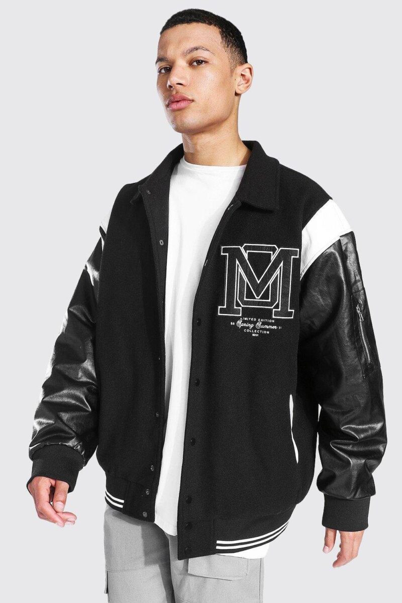 Official Man Limited Edition Black Varsity Jacket