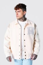 Official Man Limited Edition White Varsity Jacket