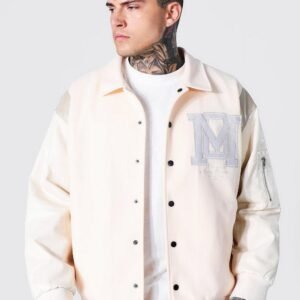 Official Man Limited Edition White Varsity Jacket