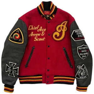 Indian Motorcycle Red Varsity Jacket