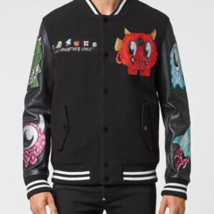 Philipp Plein Varsity Bomber Monsters With Crystals Jacket
