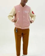 Pink And White Letterman I Know Nigo Jacket