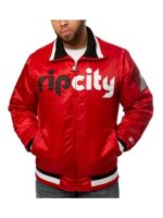Portland Trail Blazers Starter Satin Red Varsity Jacket