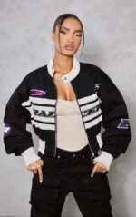 Racer Black And White Bomber Jacket