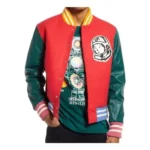 Red BBC Spaceman Varsity Jacket