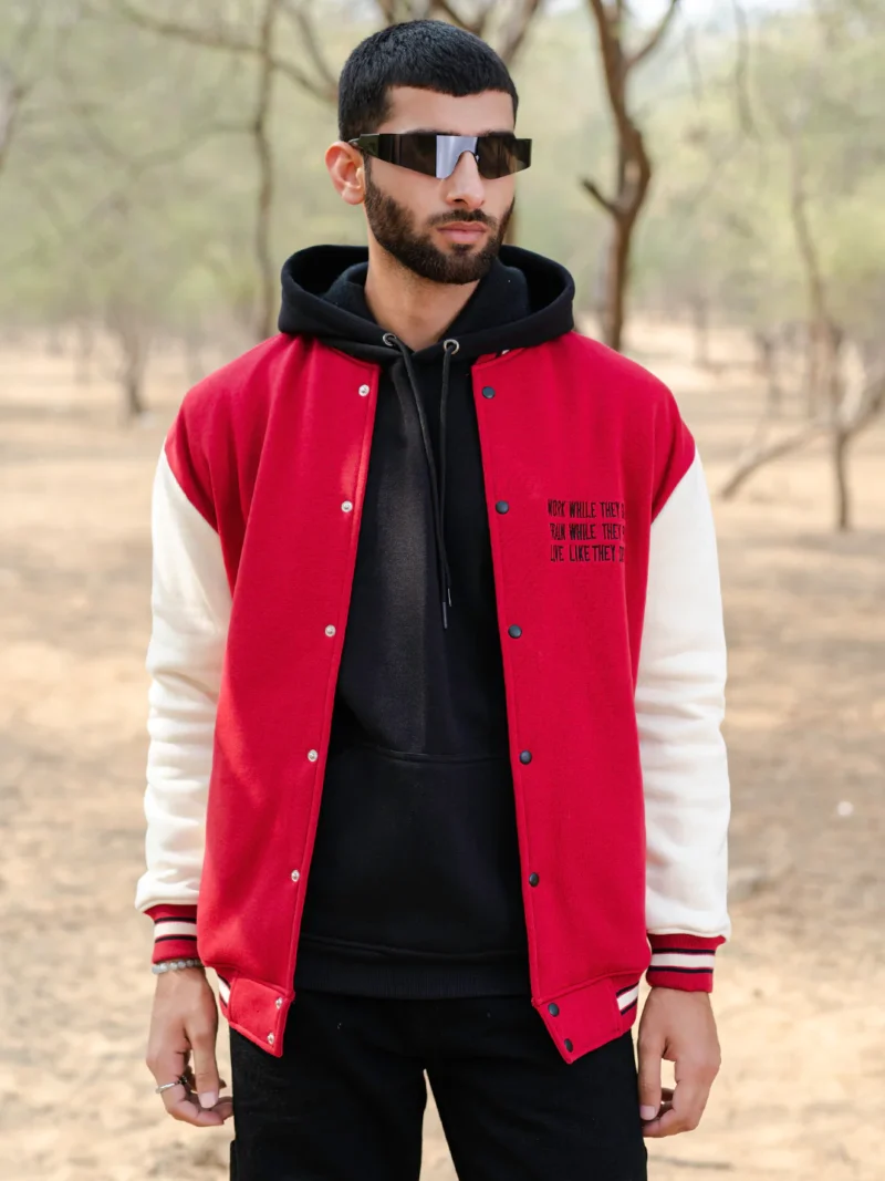 Red Chicago Varsity Jacket