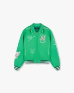 Represent Green Wool Varsity Jacket
